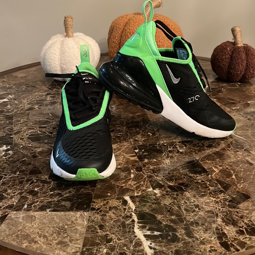 Nike Kids' Air Max 270 Black & Green Athletic Shoes